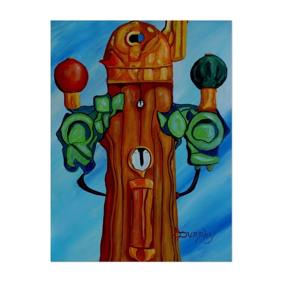 Binnacle - Painting Surrealism Abstract Modern Art Psychedelic Fantasy Whimsical Geometric Unframed Wall Art Print 5 x 7 inches