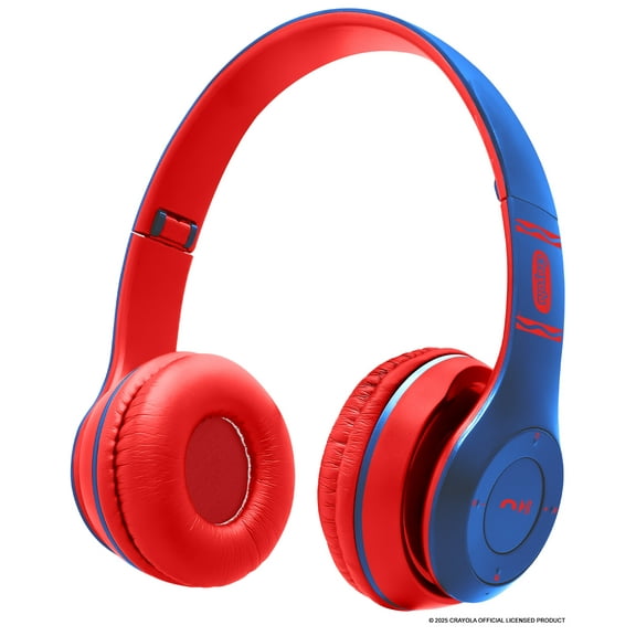 Crayola Boost Active Kids Casual Listening Built-in Microphone Bluetooth Over-Ear Headphones , Blue , CHPBT348B
