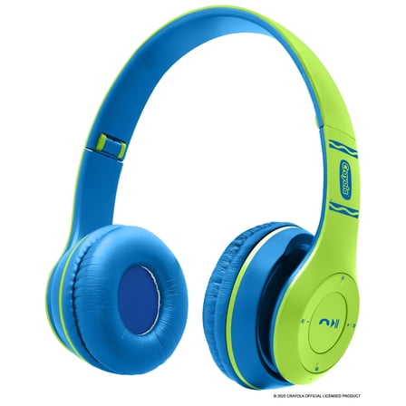 Crayola Boost Active Kids Casual Listening Built-in Microphone Bluetooth Over-Ear Headphones , Green , CHPBT348GRN
