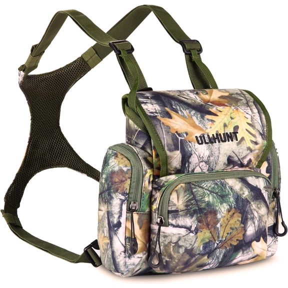 Bino Harness with Rangefinder Pouch & Rain Cover, Lightweight Binocular Chest Pack