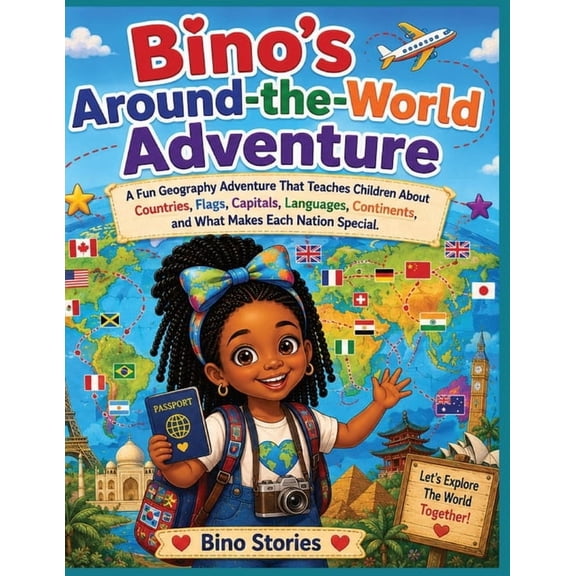 Bino's Around The World Adventure: A Fun Geography Adventure That Teaches Children About Countries, Flags, Capitals, Lan, (Paperback)