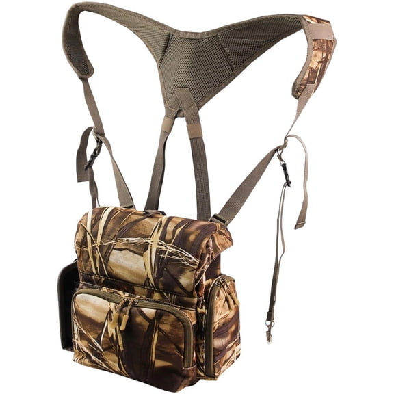 Binocular Harness Chest Pack Bino Case With Rangefinder Pouch Adjustable Bino Harness Case For Watching Hunting Hiking Shooting