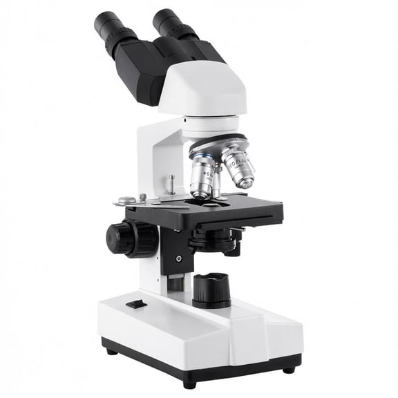 Binocular Microscope, 40X-5000X Magnification, Aluminum Alloy Body, Dual Stage, LED Light, Phone Holder