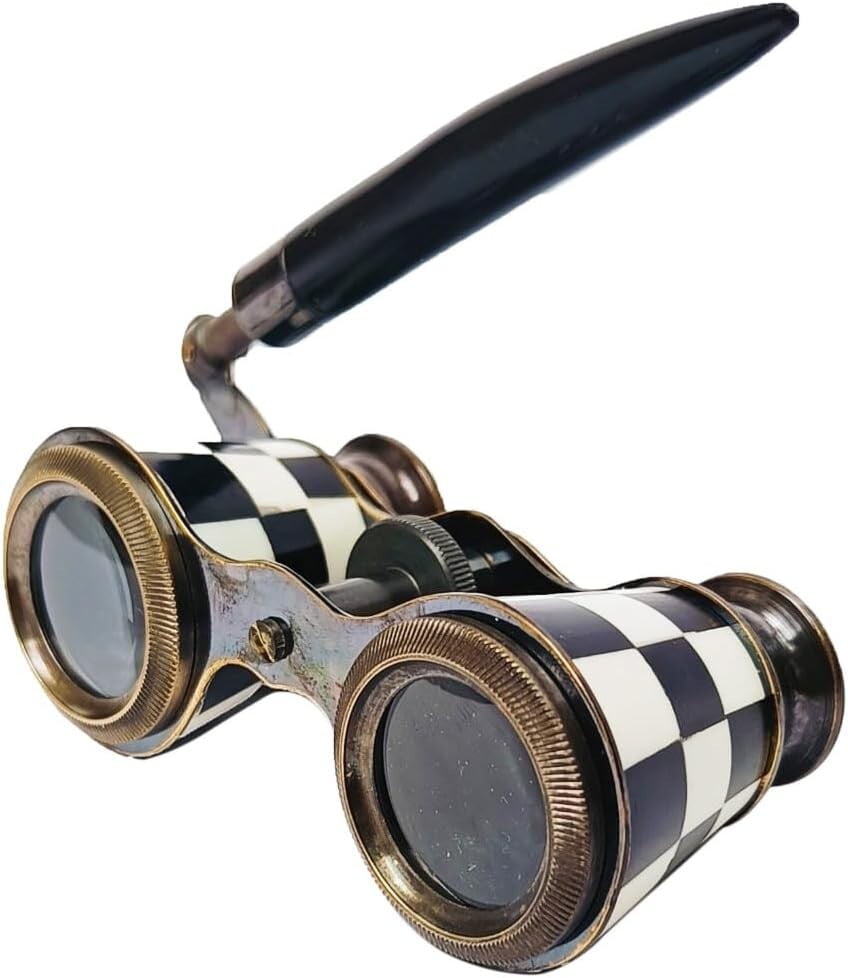 Binocular for Adults Brass Opera Binoculars with Handle -Pocket Size Handel