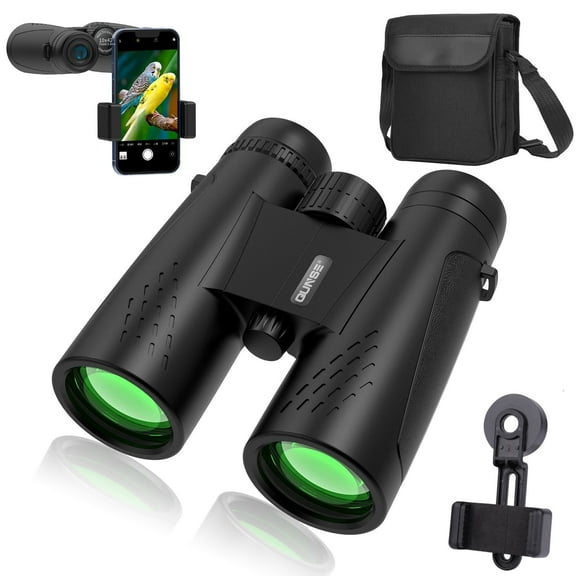 Binoculars for Adults Kids 10X42 Binoculars Wide View BAK4 Clear View Waterproof Binoculars with Phone Clip Storage Bag for Outdoor Event Birding Concert, Easy to Focus