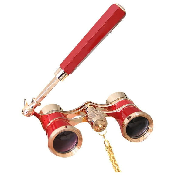 Binoculars for Bird Watching Small Binoculars for Adults Opera Glasses 3X25 All Metal White Plated Night Vision Binoculars With Wide Focusing Angle And High-definition Red