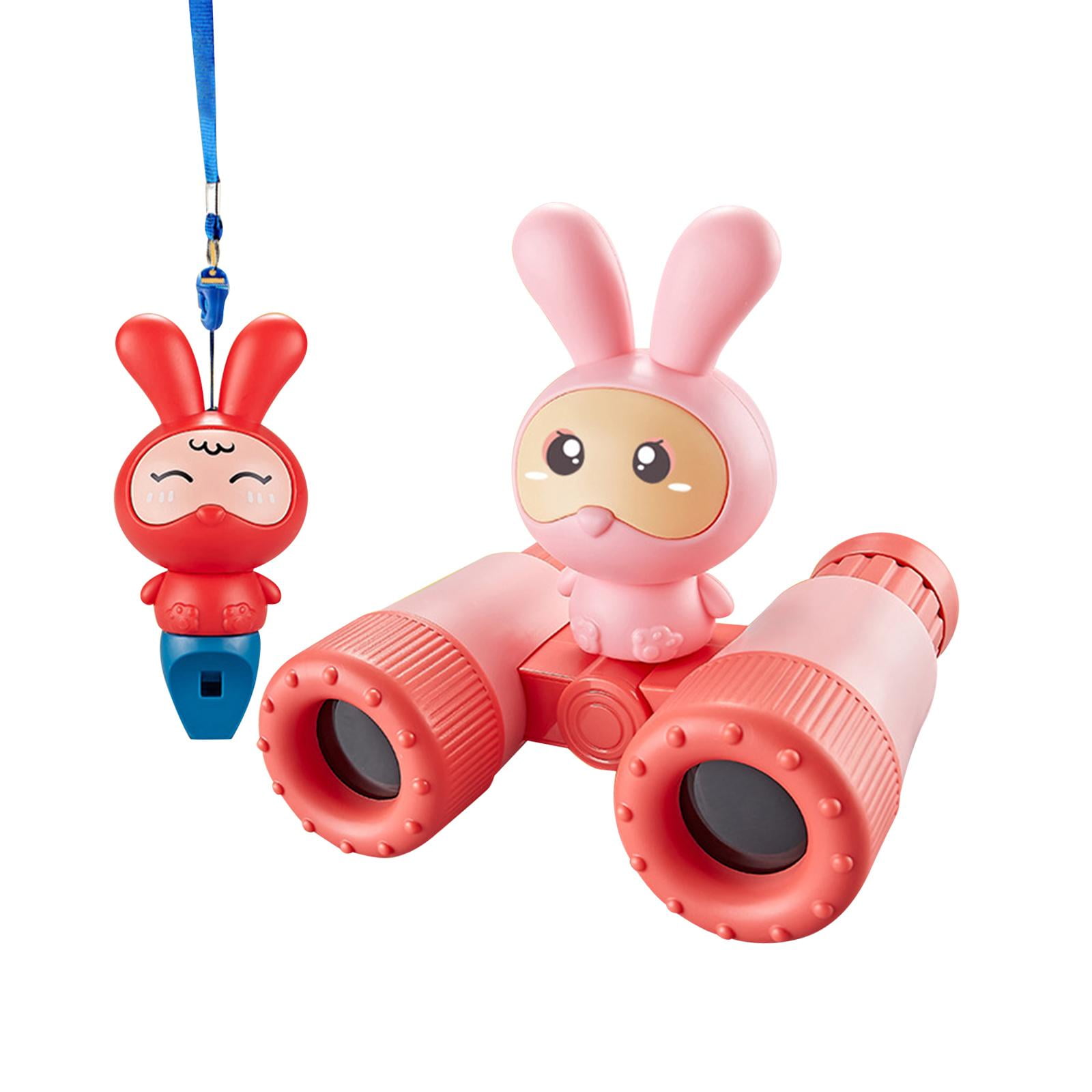 Binoculars Toy Adjustable Focus Cartoon for Boys And Girls Sightseeing Outdoor Red