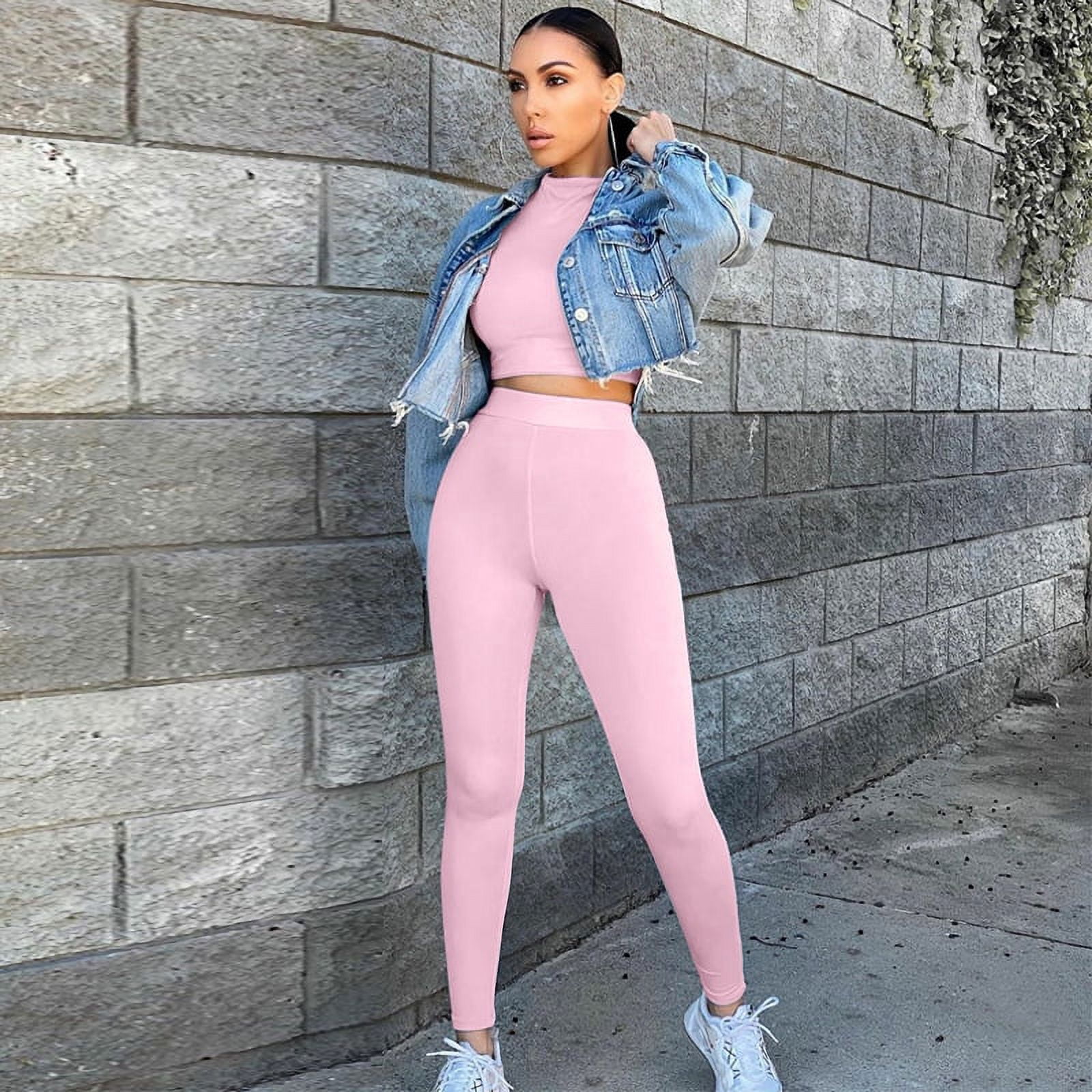 crop top and tight leggings