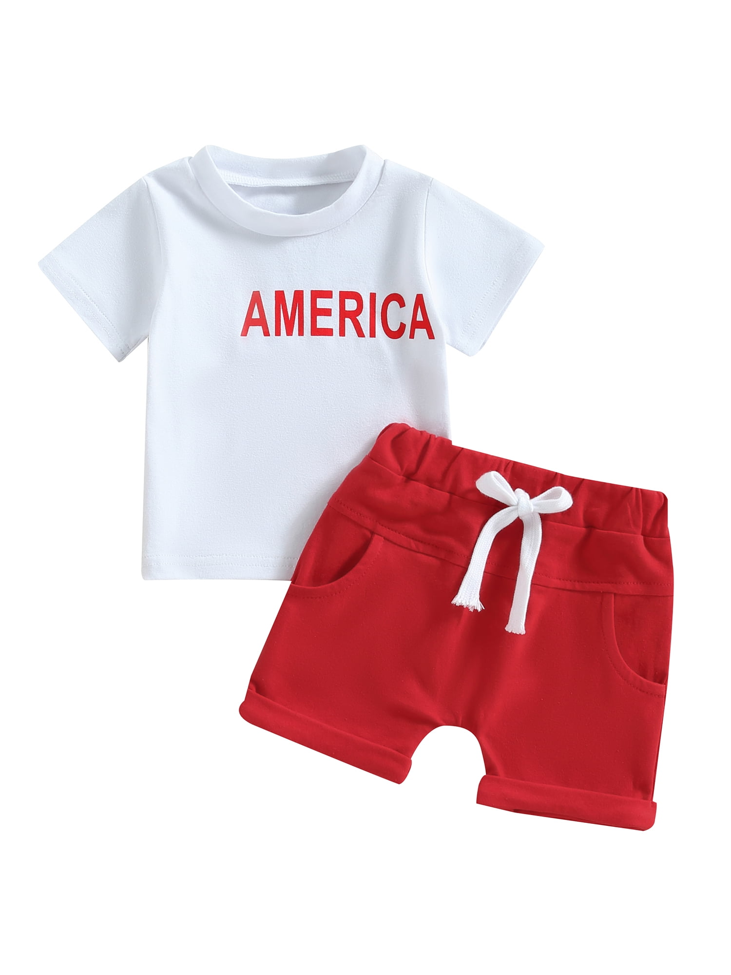 Binpure Baby Boys Summer Shorts Set, Short Sleeve Letters Print Tshirt
