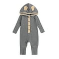 thumbnail image 1 of Binpure Baby’s Contrast Color Button Round Neck Long Sleeve Hooded Jumpsuit, 1 of 8
