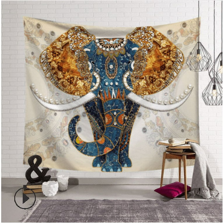 Binpure Hippie Mandala Elephant Tapestry Room Wall Hanging Psychedlic Tapestry Home Decor