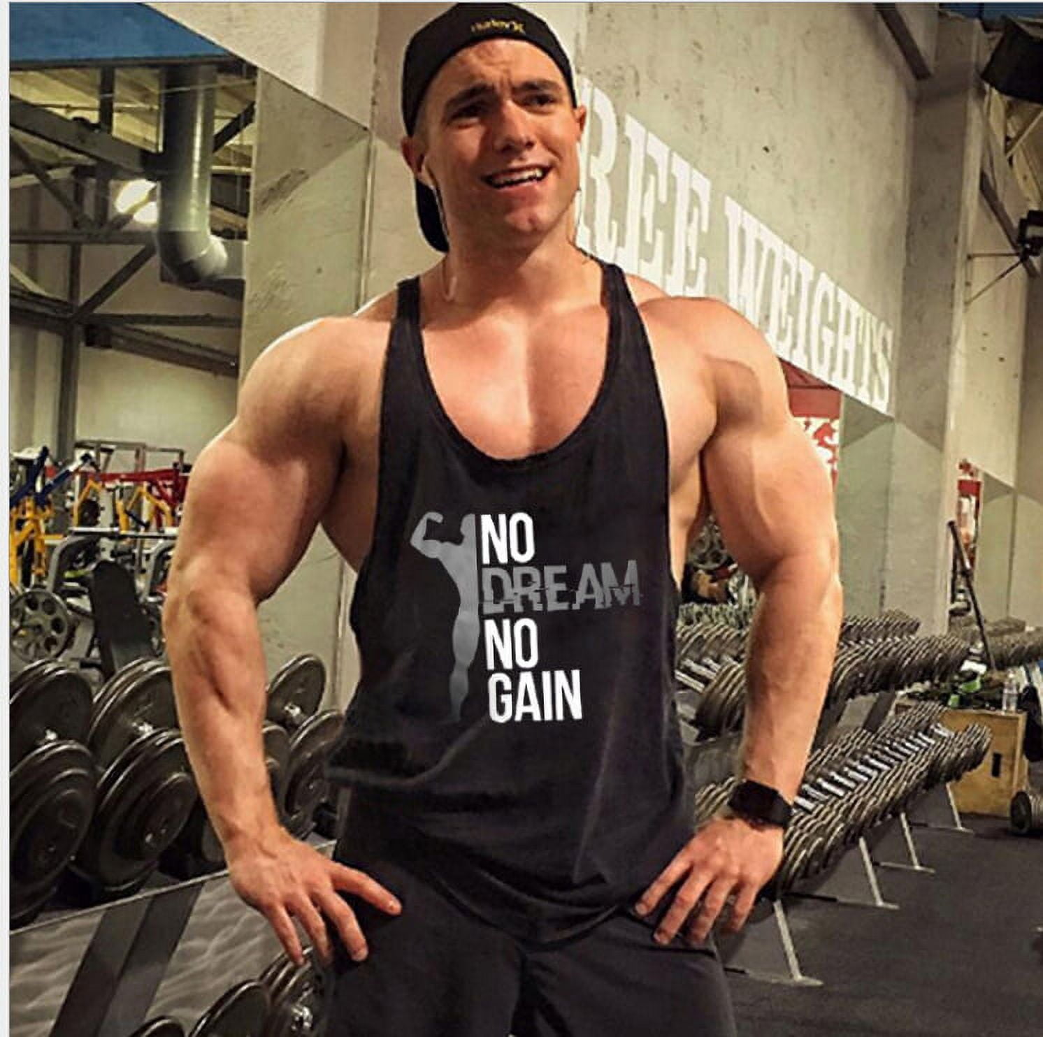 Binpure Male Fitness Muscle Sleeveless Gym Vest,Printed Plain Color Vest -  Walmart.com