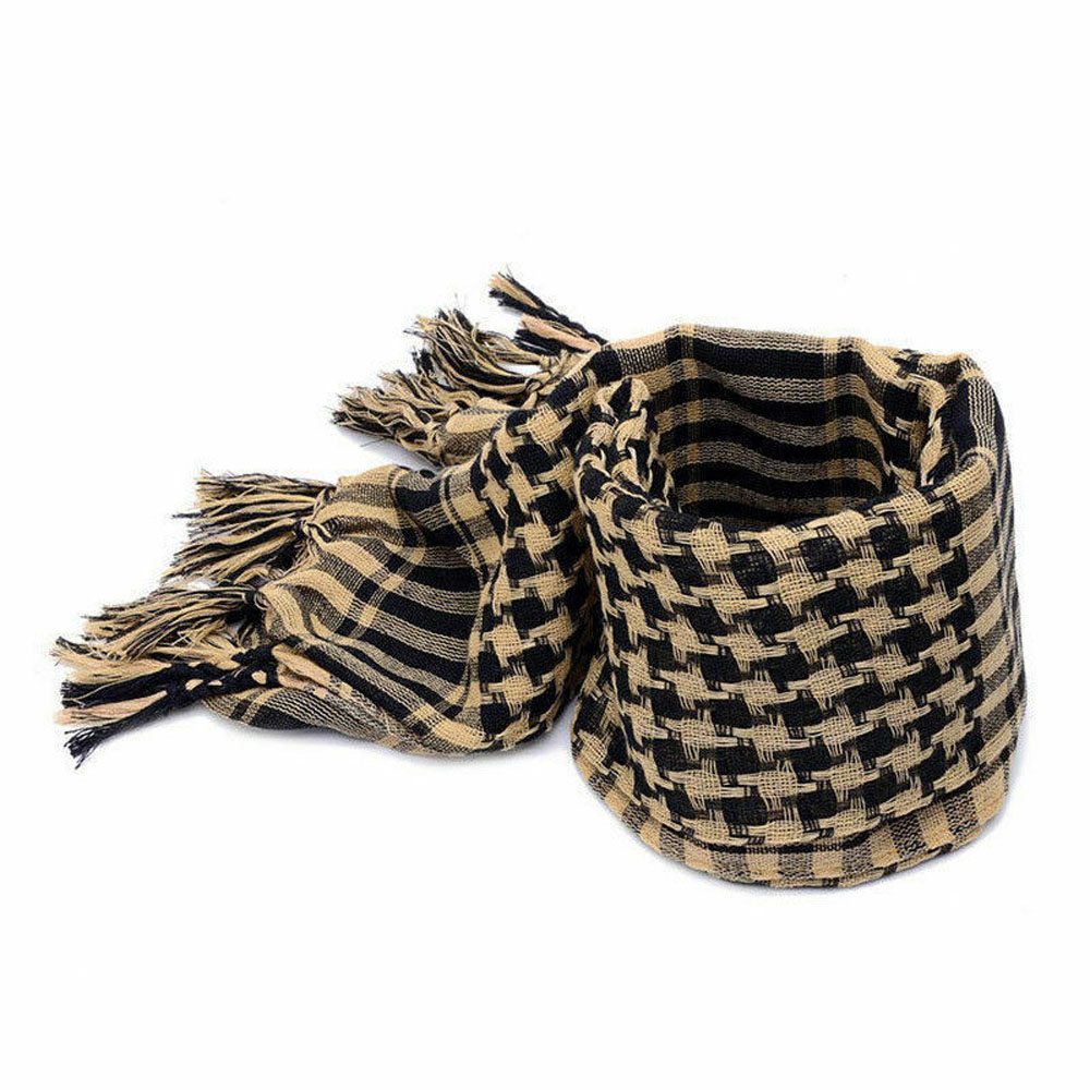 White & Black Shemagh Arab Head Scarf Wrap Arafat