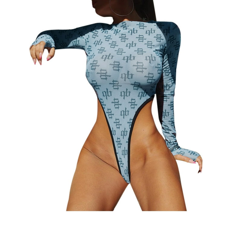 Sexy Round Collar Pure Color Bodysuit Sexy Round Collar Pure Color Bodysuit
