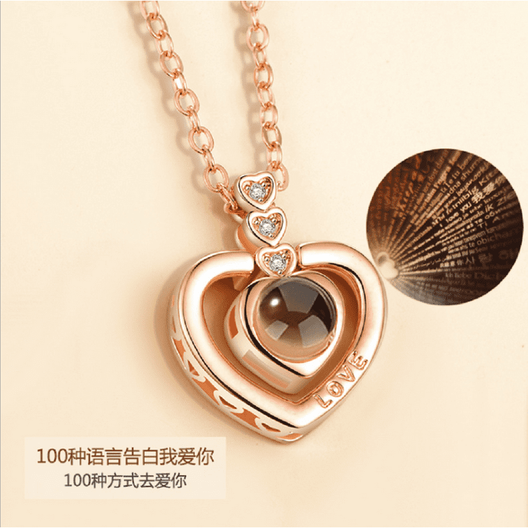 Binpure Women Pendant Jewelry Memory Love Necklace I Love You