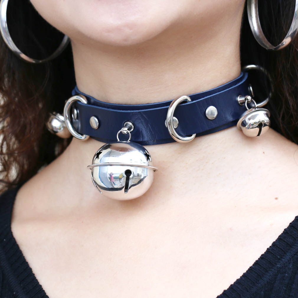 B.CYQZ Black PU Leather Choker Collar Necklace Small Bell Choker Necklace  Punk Style Women Girls Party Jewelry