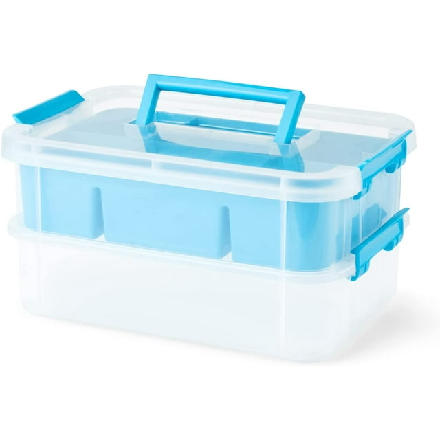 Bins Things Blue 2 Trays Stackable Storage Container & Organizers