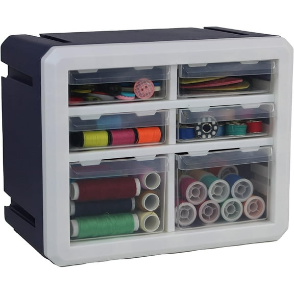 Bins Things Mini Desk Craft Organizer 6 Small Drawers w/Removable Dividers