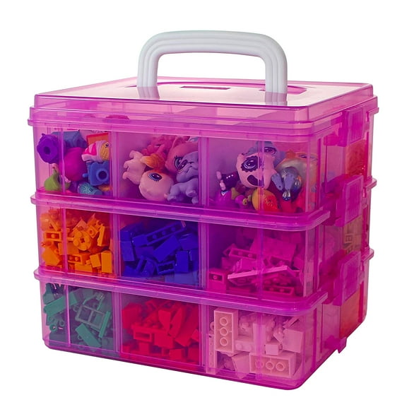 Bins & Things Stackable Toys Organizer Storage Case Compatible With Beyblade, Hot Wheels