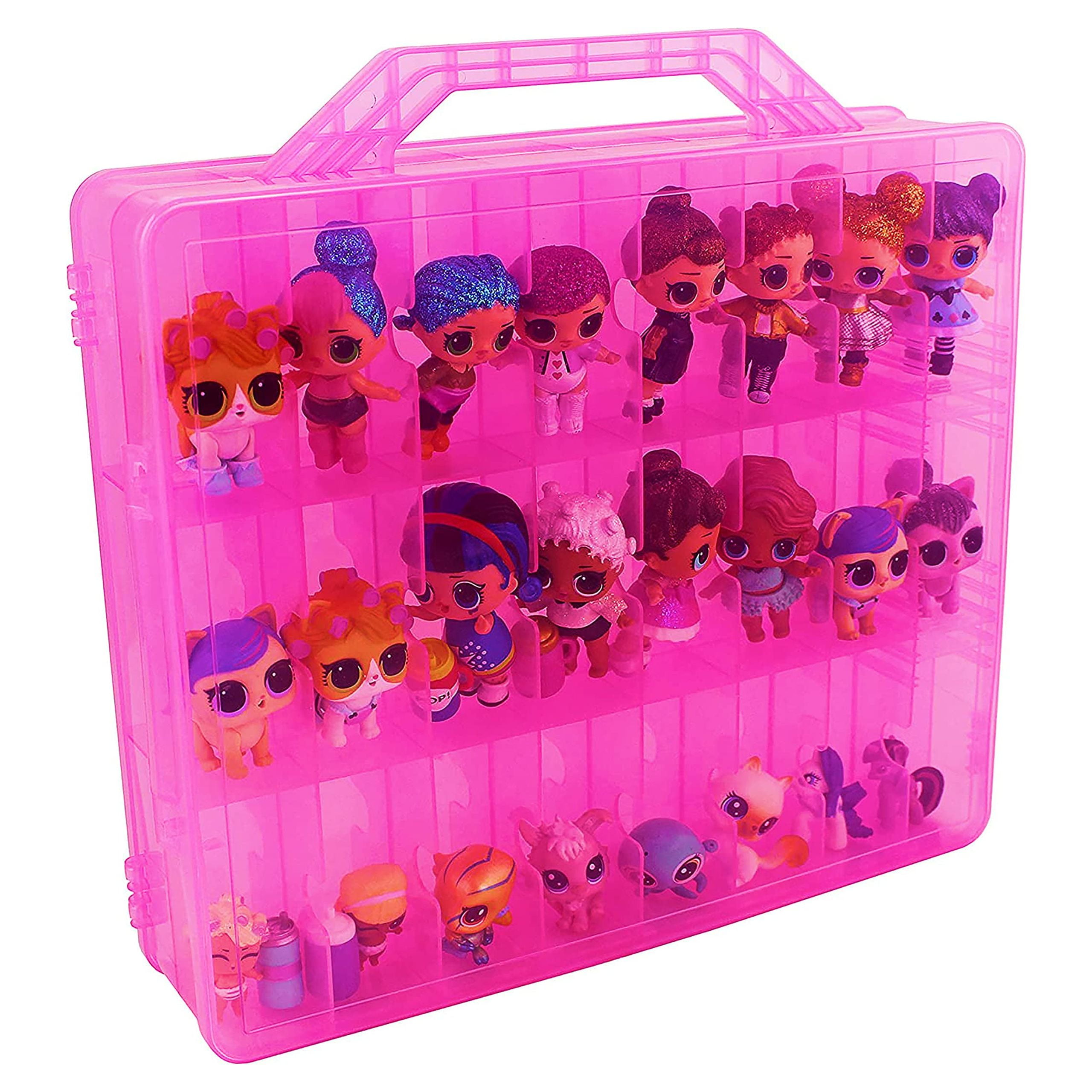  HOME4 No BPA 60 Adjustable Compartments 6 Layers Stackable  Storage Container Organizer Carrying Display Case, Compatible with Small  Toys Lol, Shopkins, Omg (Dolls Not Included) (Purple) : Baby