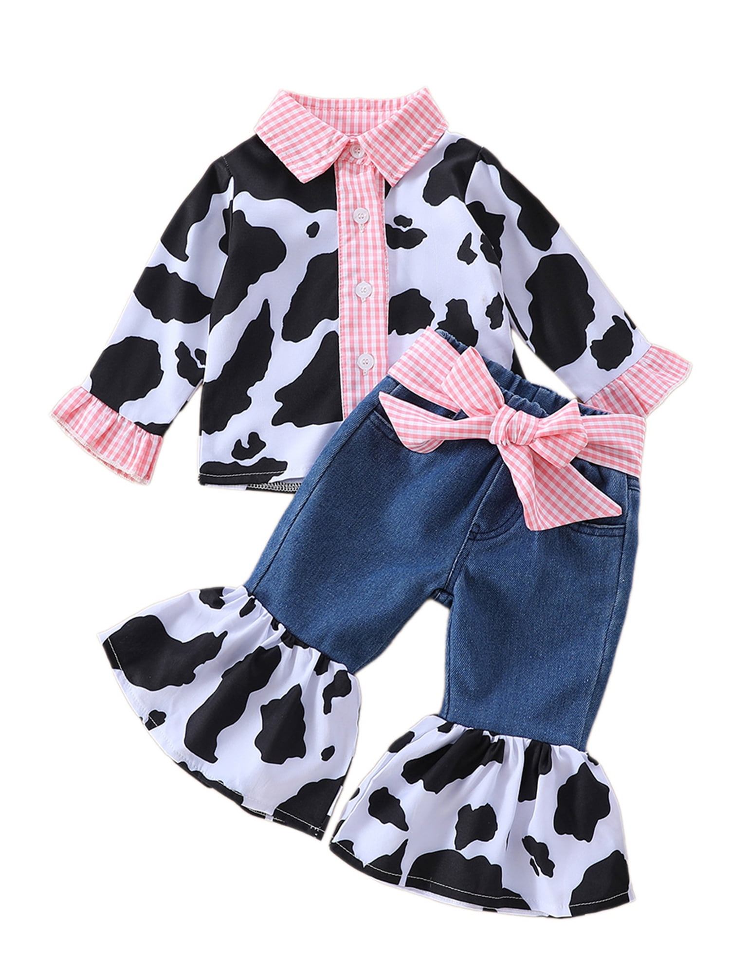 Binshrliy 2pcs Little Girl Fall Outfits Pants Set Toddler Ruffle Long