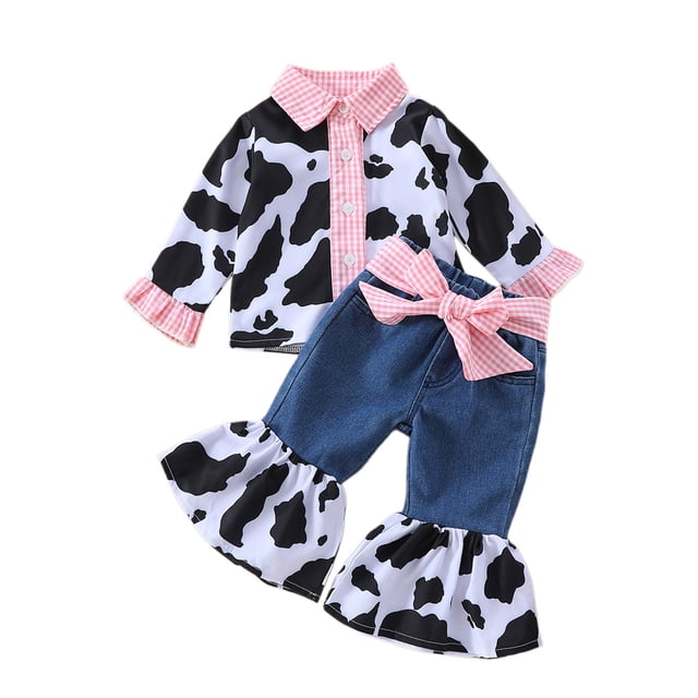 Binshrliy 2pcs Little Girl Fall Outfits Pants Set Toddler Ruffle Long
