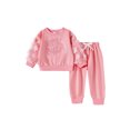 thumbnail image 1 of Binshrliy Baby Girl Fall Tracksuit Outfits Set Clothes 6M 12M 18M 24M 3T 4T Kids Girl Long Sleeve Flower Embroidery Sweatshirt Tops Sweatpants 2Pcs Casual Autumn Clothing for Toddler Girls, 1 of 6