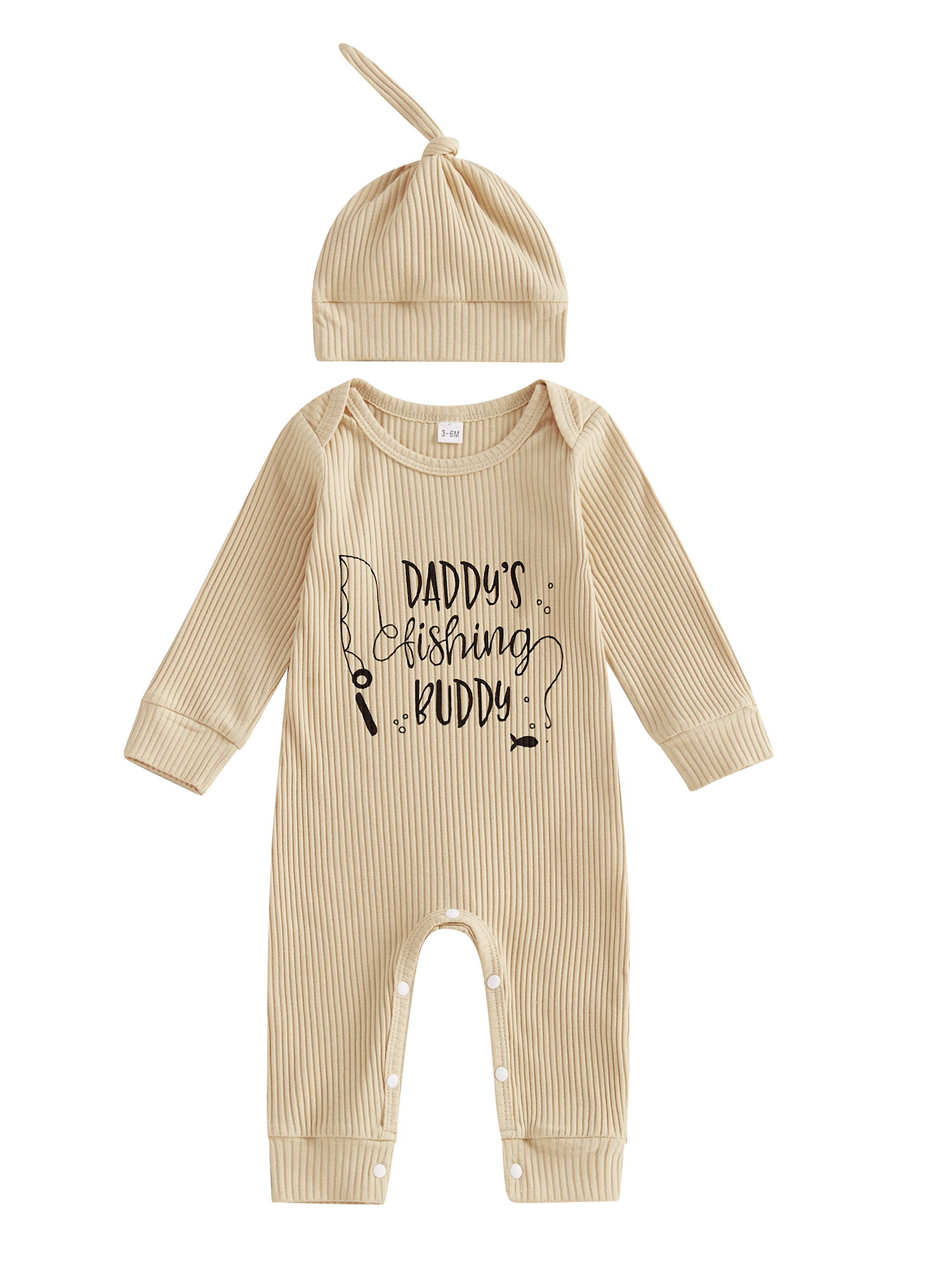Autumn Arrival Baby Unisex Long Sleeves Star and Moon Pattern Crew Neck bodysuit, Pants and Hat Sets