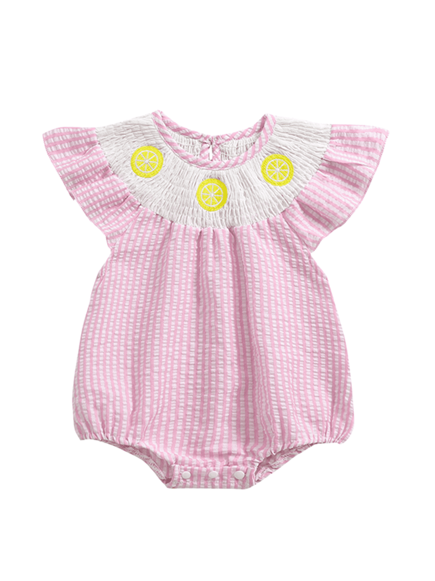 Binshrliy Newborn Baby Girl Summer Rompers Stripes Print Short Sleeve ...