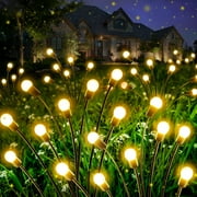 Aertyole 4 Pack Solar Garden Lights Outdoor, Upgraded 32 LED Firefly Solar Lights for Outside, Waterproof Solar Powered Outdoor Lights for Yard Garden Decor Party Decorations (Warm White)