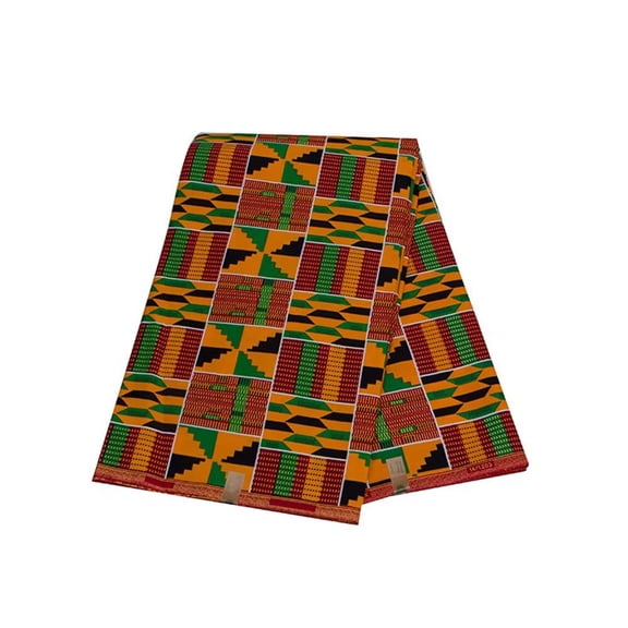 BintaRealWax African Fabric 6 Yards Cotton Wax Print Ankara Fabric for Sewing DIY Party Dress