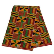 BintaRealWax 6 Yards Kente Print Fabric Cotton African Fabric 24FS1380