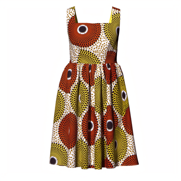 BintaRealWax Africa Dress for Women African Wax Print Dresses Dashiki Plus Size Africa Style Clothing for Women Dress WY10342