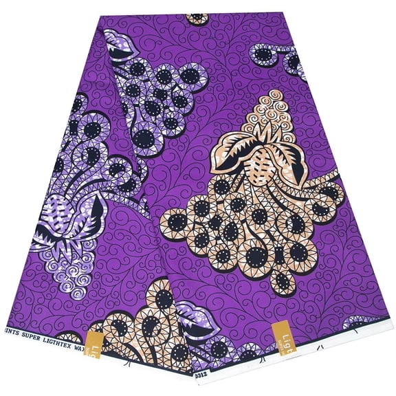 BintaRealWax Africa new 6 yards polyester fabric Batik printing process Can be used for handmade, DIY clothing,Multi purpose fabric， etc.