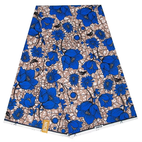 BintaRealWax Africa new 6 yards polyester fabric Batik printing process Can be used for handmade, DIY clothing,Multi purpose fabric