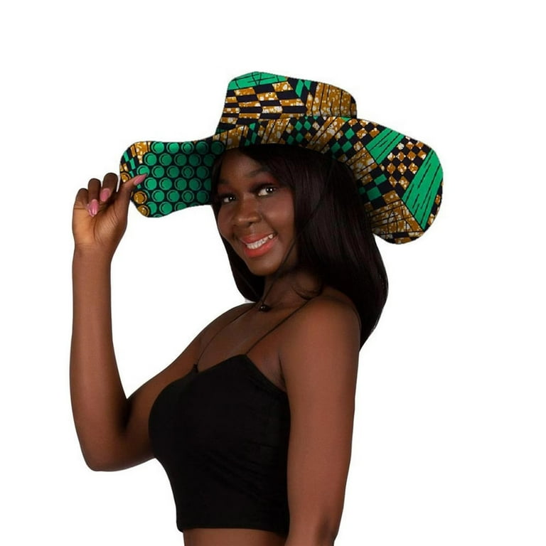 Ankara Hat Ladies Sun Hats Size Large BintaRealWax African Ankara