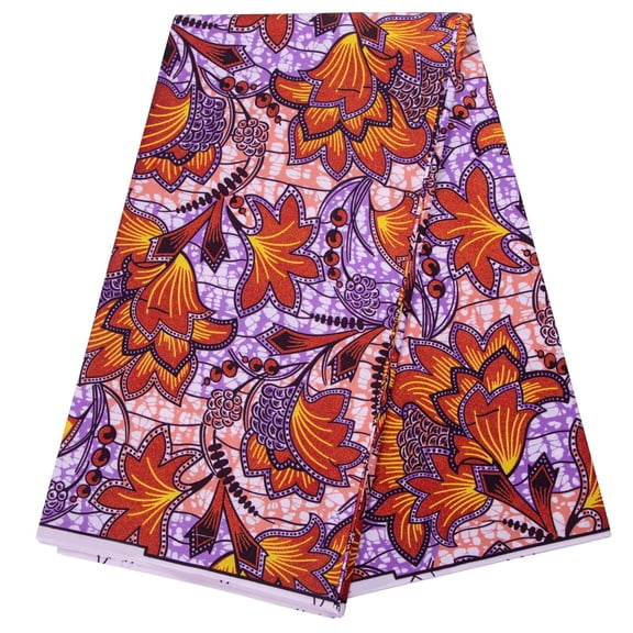 BintaRealWax African Batik Fabric Ankara Wax Print Kente Bronzing Gold Stamping Fabric 6 Yards Handmade DIY Clothing, Multi Purpose Fabric