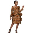thumbnail image 1 of BintaRealWax African Clothing for Woman Strapless with Tail Pleated Blouse Top and Cover Knee Skirt Suits Print Lady Party Dress Medium WY10013, 1 of 5