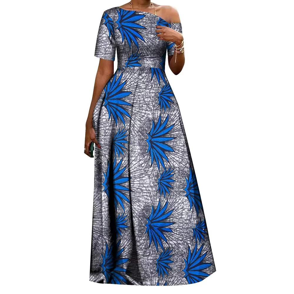 african birthday dresses for ladies Bintarealwax Women Ankara Print off Shoulder Lady Dresses Dashiki Party Clothes African Abayas for Women, Women's, Size: 3XL Color:Dark_Navy _badge_Monogram Me! I'm a sucker for Maxi dress This stunning piece blends