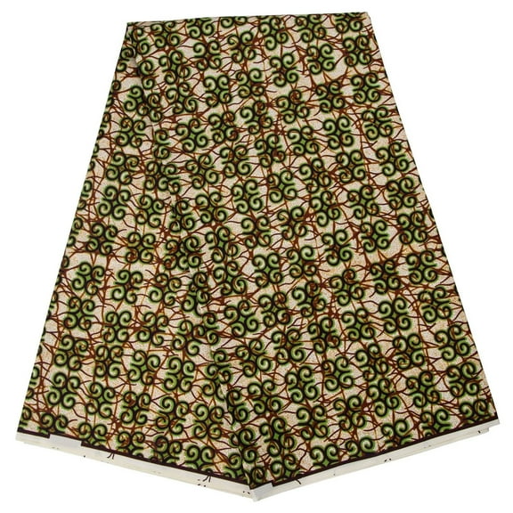 BintaRealWax African Fabric 6 Yard Printed Vintage Wax Cloth Traditional African Ankara Fabric for Party Dress