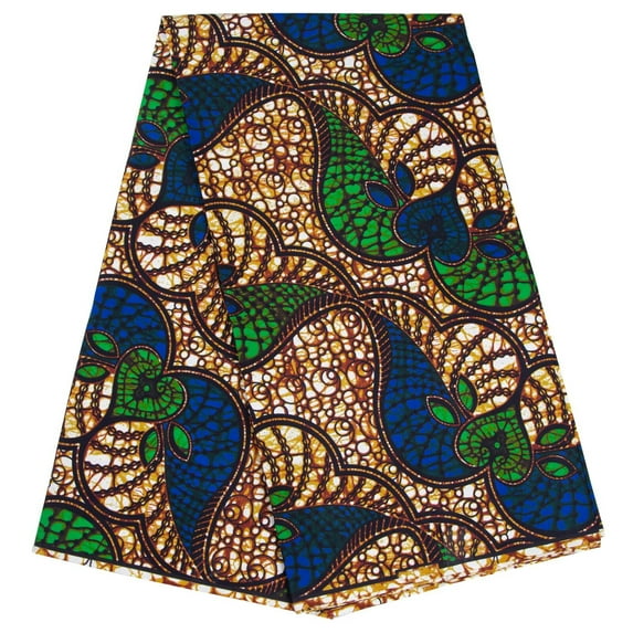BintaRealWax African Fabric 6 Yard Printed Wax Cloth Vintage Pattern African Ankara Fabric for Party Dress