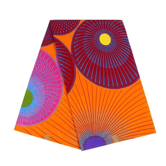 BintaRealWax African Fabric 6 Yards Cotton Wax Print Ankara Fabric for Sewing DIY Party Dress