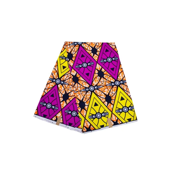 BintaRealWax African Fabric 6 Yards Polyester Material Wax Print Ankara Fabric for Party Dress 6406