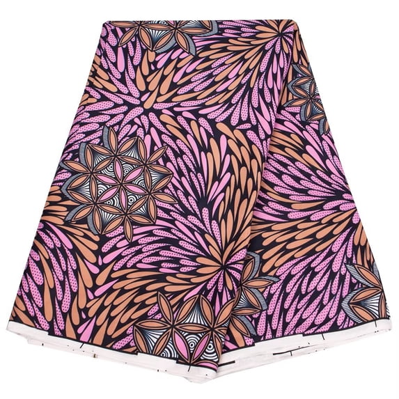 BintaRealWax African Print Fabric 6 Yards Polyeters Wax Print Ankara Fabric for Party Dress 6493