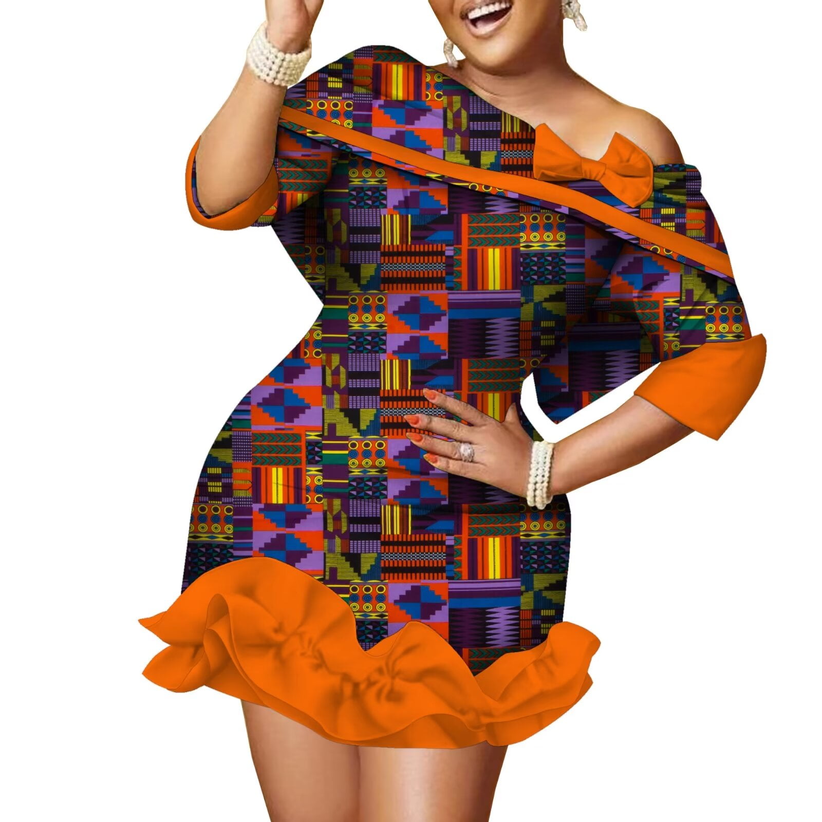 BintaRealWax African Fashion Women's Women's Dresses Short Party