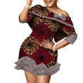 thumbnail image 1 of BintaRealWax African Fashion Women's Women's Dresses Short Party Dresses Bowknot NecklineAfrican Wax Printed Fabric Fashion New Ten styles and colors to choose from, 1 of 2