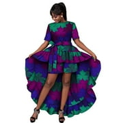 BintaRealWax African Fashion Women's Two Piece Set Women's Dresses Party Dresses Long Skirts and Shorts With Belt African Wax Printed Cotton Fabrics