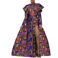 thumbnail image 1 of BintaRealWax African Fashion Women's Two Piece Suit Short Top Waistless Style Long Skirt Front Split African Waxed Printed Pure Cotton Party Dresses Evening Gowns, 1 of 2