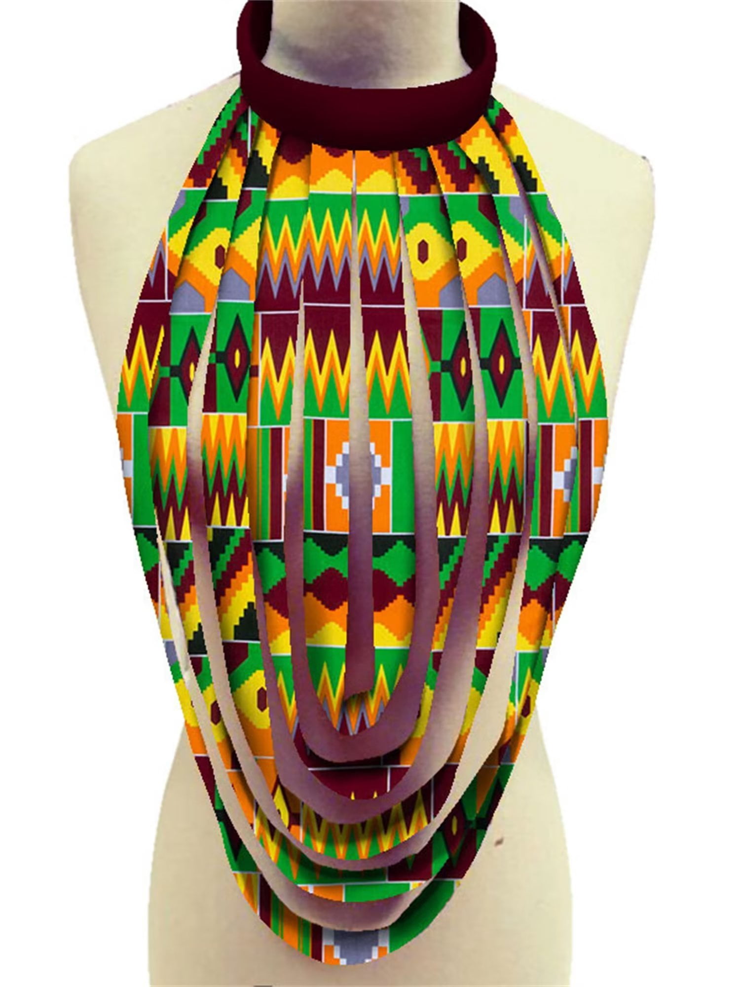 BintaRealWax African Multi-layered Rope Necklace Ankara Jewelry African ...