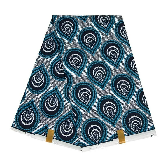 BintaRealWax African Polyester Fabric 6 yards Ankara African Batik Printed Fabric for Sewing, Crafts DIY, Party Dresses